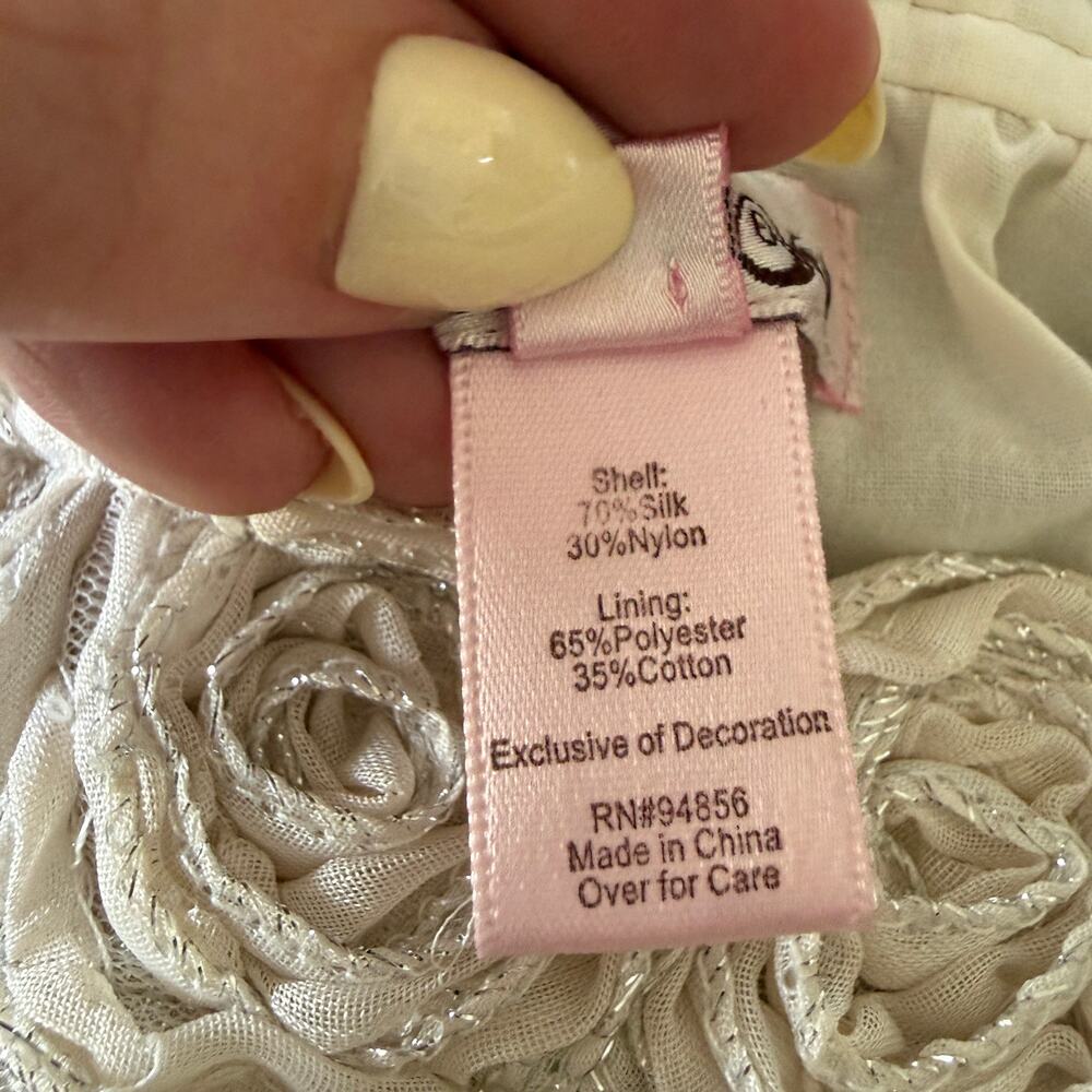 HALABALOO Silver Shimmery Rosette Girl's Party Dress | 4T - Picture 7 of 7
